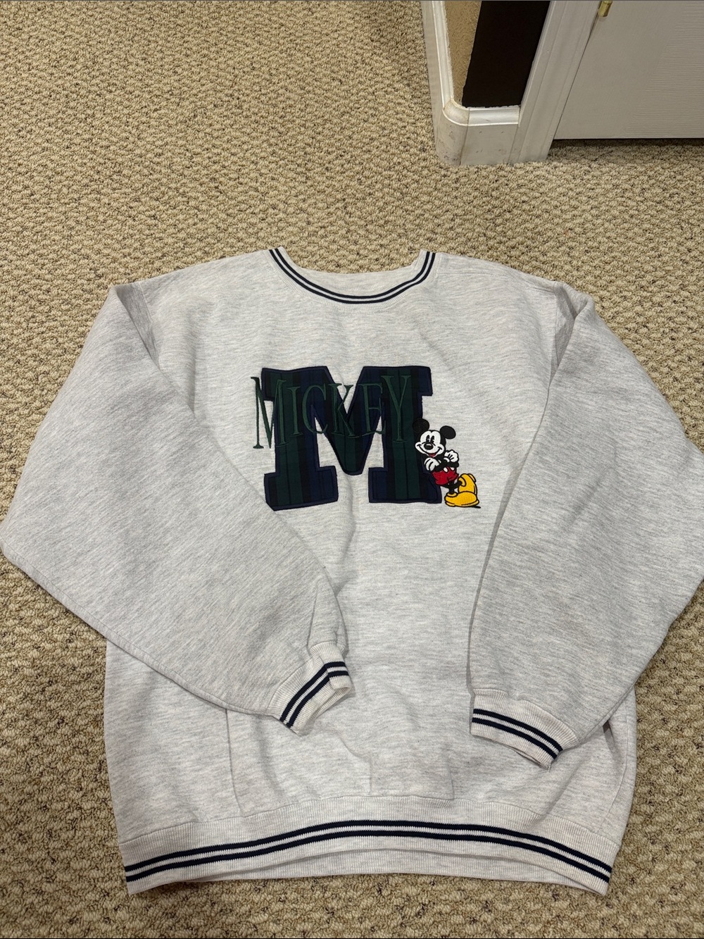 Gray Mickey Graphic Crewneck Sweatshirt